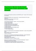 Psychiatric Mental Health Board Certification Exam Questions and Answers