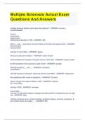 Multiple Sclerosis Actual Exam Questions And Answers