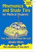 MNEUMONICS and STUDY TIPS FOR MEDICAL STUDENTS 2ND EDITION KHALID KHAN.