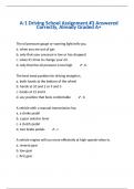 A-1 Driving School Assignment #3 Answered Correctly, Already Graded A+,  A1 Driving School - Final Test Latest Update - With Correct Answers Already Graded A+