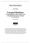 Test Bank For Unequal Relations An Introduction to Race, Ethnic, and Aboriginal Dynamics in Canada, 7E Augie Flera