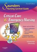 TEST BANK for Saunders Nursing Survival Guide Critical Care and Emergency Nursing 2nd EDITION SCHUMACHER