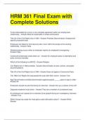 HRM 361 Final Exam with Complete Solutions