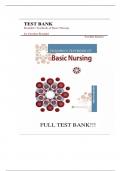 TESTBANK FOR BASIC NURSING 12TH EDITION ROSDAHL'S TESTBOOK LATEST 2024 UPDATE WITH MULTIPLE, CORRECTLY ANSWERED QUESTIONS ALREADY GRADED A+