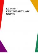 LCP4804 CUSTOMARY LAW NOTES