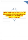 NBME CBSE REAL EXAM 200 QUESTIONS AND ANSWERS LATEST 2023-2024 (usmle step 1)MEDICAL EXAMINATION LATEST UPDATES MAY 2023 A GRADE.