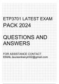 ETP3702 Exam pack 2024(Questions and answers)