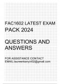 FAC1602 Exam pack 2024( Elementary Financial Accounting and Reporting)