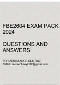 FBE2604 Exam pack 2024(Questions and answers)