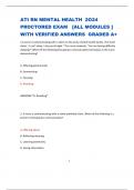 HESI RN MENTAL HEALTH 2024 PREDICTOR EXAM WITH  VERIFIED ANSWERS  GRADED A+