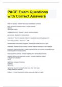 PACE Exam Questions with Correct Answers 