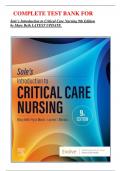 COMPLETE TEST BANK FOR   Sole’s Introduction to Critical Care Nursing 9th Edition by Mary Beth LATEST UPDATE 