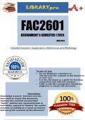FAC2601 Assignment 5 (COMPLETE ANSWERS QUIZ) Semester 1 2024 - DUE 30 May 2024
