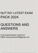 NUT1501 Exam pack 2024(Questions and answers)