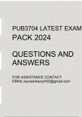 PUB3704 Exam pack 2024(Organisational Studies in the Public Sector)