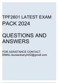 TPF2601 Exam pack 2024(Questions and answers)