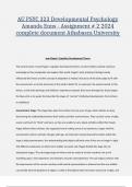 AU PSYC 323 Developmental Psychology Amanda Enns - Assignment # 2 2024 complete document Athabasca University