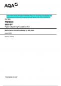 2023 AQA GCSE FRENCH 8658/SF Paper 2 Speaking Foundation Tier Mark scheme including Guidance for Role-plays June 2023 [VERIFIED]