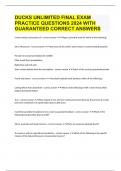 DUCKS UNLIMITED FINAL EXAM PRACTICE QUESTIONS 2024 WITH GUARANTEED CORRECT ANSWERS