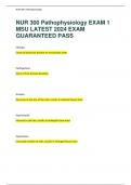 NUR 300 Pathophysiology EXAM 1 MSU LATEST 2024 EXAM GUARANTEED PASS