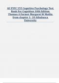 AU PSYC 355 Cognitive Psychology Test Bank For Cognition 10th Edition Thomas A Farmer Margaret W Matlin from chapter 1- 10 Athabasca University