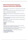 Maine Pesticide Exam Prep Core  Questions And Answers 2023/2024