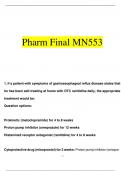 Pharm Final MN553 EXAM QUESTIONS WITH CORRECT ANSWERS 2024/2025