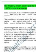 NC Notary exam study guide with 100% correct answers