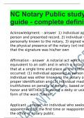 NC Notary Public study guide - complete definitions