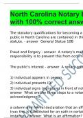 North Carolina Notary Exam with 100% correct answers