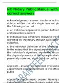 NC Notary Public Manual with 100% correct answers