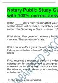 Notary Public Study Guide with 100% correct answers