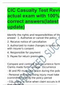 CIC Casualty Test Review actual exam with 100% correct answers(latest update)