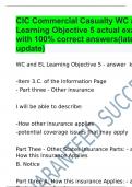 CIC Commercial Casualty WC and EL Learning Objective 5 actual exam with 100% correct