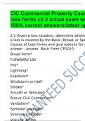 CIC Commercial Property Causes of loss forms ch 2 actual exam with 100% correct answers(latest update)