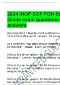 2024 IHOP SOP FOH Study Guide exam questions and answers 