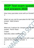 IHOP Test exam questions and answers 2024