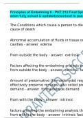 Principles of Embalming II - PHT 313 Final Spring 2024 exam fully solved & updated(download to pass)