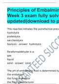 Principles of Embalming 2 -Week 3 exam fully solved & updated(download to pass)