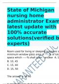 State of Michigan nursing home administrator Exam latest update with 100% accurate solutions(verified by experts)