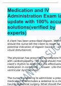 Medication and IV Administration Exam latest update with 100% accurate solutions(verified by experts)