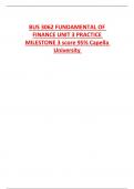 BUS 3062 FUNDAMENTAL OF  FINANCE UNIT 3 PRACTICE  MILESTONE 3 score 95% Capella  University