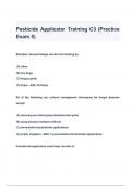 Pesticide Applicator Training C3 (Practice Exam 5) QUESTIONS & ANSWERS 2024 ( A+ GRADED 100% VERIFIED)