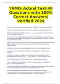 TAMIS Actual Test|40 Questions with 100% Correct Answers| Verified 2024