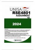 RSE4801 ASSIGNMENT 02 DUE 2024