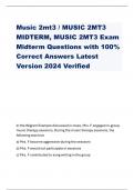 Music 2mt3 / MUSIC 2MT3  MIDTERM, MUSIC 2MT3 Exam Midterm Questions with 100%  Correct Answers Latest  Version 2024 Verified