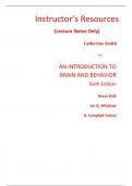 Test Bank With Instructor Manual For An Introduction to Brain and Behavior 6th Edition By Macmillan (All Chapters, 100% Original Verified, A+ Grade)