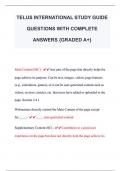 TELUS INTERNATIONAL STUDY GUIDE  QUESTIONS WITH COMPLETE  ANSWERS {GRADED A+} 