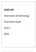 (UMGC) NURS 305 Informatics & Technology Final Exam Guide Q & A 2024