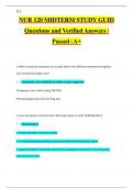 NUR 120 MIDTERM STUDY GUID Questions and Verified Answers |  Passed | A+